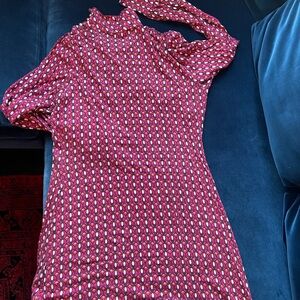 Banana Republic Red, Pink and white  Patterned Top